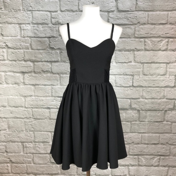 Lovers + Friends Black Open Back Flare Dress - Picture 1 of 7